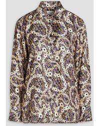 Sandro - Floral-print Silk-twill Shirt - Lyst