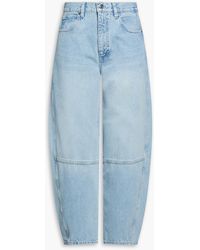 FRAME - The Twisted Cropped Barrel-Leg Jeans - Lyst