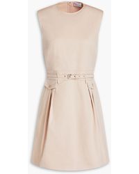 RED Valentino - Belted Cotton-blend Twill Mini Dress - Lyst