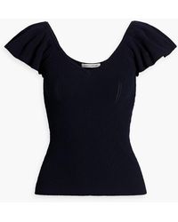 Autumn Cashmere - Ruffled Ribbed-knit Top - Lyst