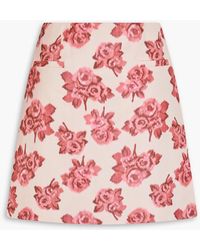 Emilia Wickstead - Floral-print Taffeta Mini Skirt - Lyst