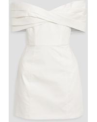 Nicholas - Off-the-shoulder Cotton-poplin Mini Dress - Lyst