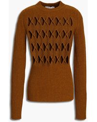 Victoria Beckham - Cutout Wool-blend Sweater - Lyst