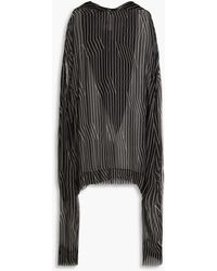 Rick Owens - Striped Silk-voile Hooded Top - Lyst