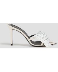 Giuseppe Zanotti - Crystal-Embellished Bow-Detailed Patent-Leather Sandals - Lyst