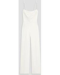 Halston - Brea Chain-embellished Stretch-crepe Wide-leg Jumpsuit - Lyst