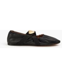 Claudie Pierlot - Embellished Leather Mary Jane Flats - Lyst