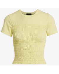 ATM - Shirred Cotton-jersey Top - Lyst