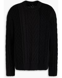 dunhill - Cable-knit Wool And Cotton-blend Sweater - Lyst