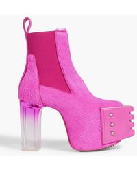 Rick Owens - Grilled Neon Calf-hair Platform Ankle Boots - Lyst