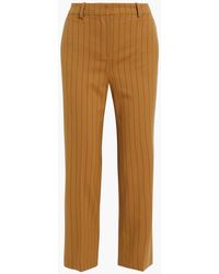 JOSEPH - Cropped Striped Wool-blend Twill Straight-leg Pants - Lyst