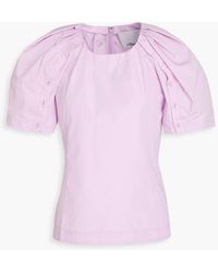 3.1 Phillip Lim - Ruched Cotton-blend Poplin Top - Lyst