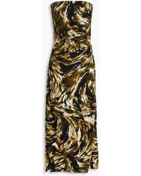 Proenza Schouler - Strapless Printed Stretch-crepe Maxi Dress - Lyst