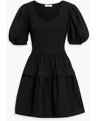 Ulla Johnson - Tilda minikleid aus popeline mit rippstrickeinsatz - Lyst