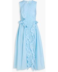 Cecilie Bahnsen - Ole Ruffled Taffeta Midi Dress - Lyst