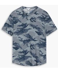 James Perse - T-shirt aus baumwoll-jersey mit flammgarneffekt und camouflage-print - Lyst