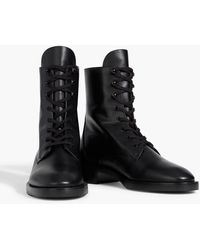 Stuart Weitzman Laine Leather Combat Boots in Black | Lyst Stuart Weitzman Laine Leather Combat Boots in Black | Lyst