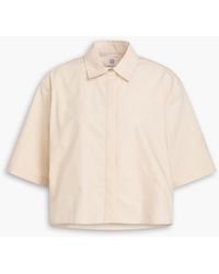 TOTEME - Cropped Cotton-Poplin Shirt - Lyst