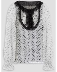 Dolce & Gabbana - Bluse aus seiden-voile mit floralem print und rüschen - Lyst