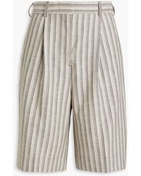 Acne Studios - Ruthie Striped Wool And Cotton-blend Shorts - Lyst