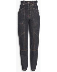 Isabel Marant - Neko Embroidered High-rise Tapered Jeans - Lyst