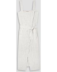 Altuzarra - Audrey Belted Striped Linen Midi Dress - Lyst