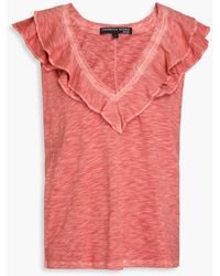 Veronica Beard - Ellerie Ruffled Pima Cotton-jersey Top - Lyst