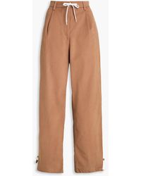 Emporio Armani - Pleated Cotton-blend Corduroy Tapered Pants - Lyst
