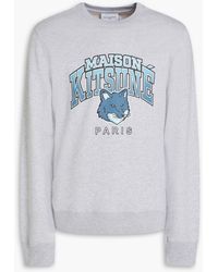 Maison Kitsuné - Logo-print French Cotton-terry Sweatshirt - Lyst