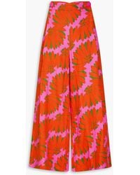 FARM Rio - Floral-Print Linen Wide-Leg Pants - Lyst