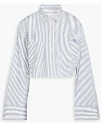 FRAME - Cropped Cotton-blend Poplin Shirt - Lyst