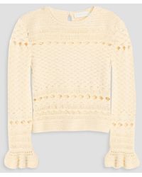 Zimmermann - Ruffled Crocheted Cotton Sweater - Lyst