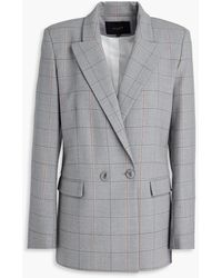 Maje - Double-breasted Checked Wool-blend Blazer - Lyst