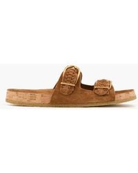Veronica Beard - Paige Buckled Suede Sandals - Lyst