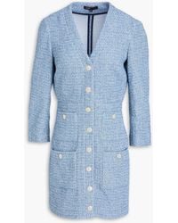 Maje - Metallic Cotton-Blend Bouclé-Tweed Mini Dress - Lyst