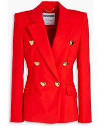 Moschino - Double-breasted Cotton-blend Blazer - Lyst