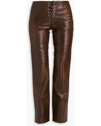 ROTATE BIRGER CHRISTENSEN - Lace-up Faux Leather Straight-leg Pants - Lyst