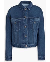 Rag & Bone - Miramar Denim-Effect Print Cotton-Fleece Jacket - Lyst