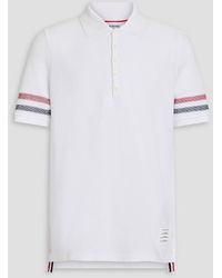 Thom Browne - Striped Cotton Polo Shirt - Lyst