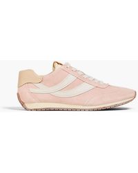 Vince - Oasis Leather-Trimmed Suede Sneakers - Lyst