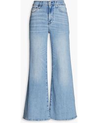 FRAME - Le Palazzo Cropped High-rise Flared Jeans - Lyst