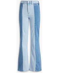 PAIGE - Laurel Canyon Two-tone High-rise Bootcut Jeans - Lyst