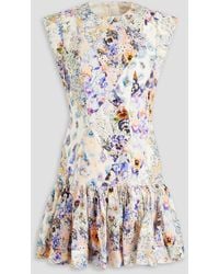 Zimmermann - Floral-print Linen-gauze Mini Dress - Lyst