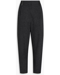 Brunello Cucinelli - Karottenhose aus einer wollmischung mit zierperlen - Lyst
