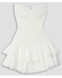 Charo Ruiz - Megan Strapless Broderie Anglaise Cotton-blend Mini Dress - Lyst
