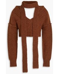 MERYLL ROGGE - Cropped Tie-detailed Wool Sweater - Lyst