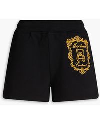 Moschino - Embroidered French Cotton-terry Shorts - Lyst