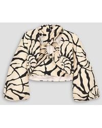 Johanna Ortiz - Bathing in spice wandelbares cropped oberteil aus baumwollpopeline mit print - Lyst