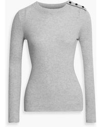 Brunello Cucinelli - Bead-Embellished Ribbed Cashmere Sweater - Lyst
