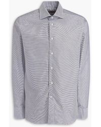 Canali - Striped Cotton-poplin Shirt - Lyst